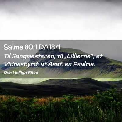 Picture 02 - Salme 80:1 DA1871 - Til Sangmesteren; til „Lillierne‟; et - Bible Verse Picture