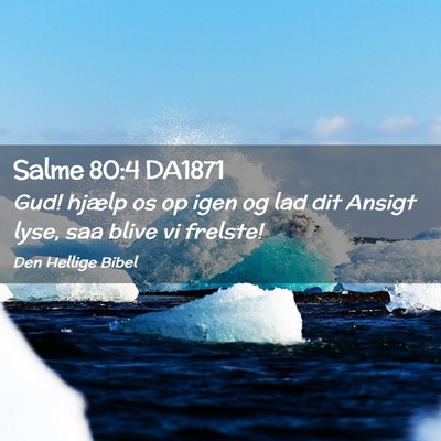 Picture 02 - Salme 80:4 DA1871 - Gud! hjælp os op igen og lad dit Ansigt lyse, - Bible Verse Picture