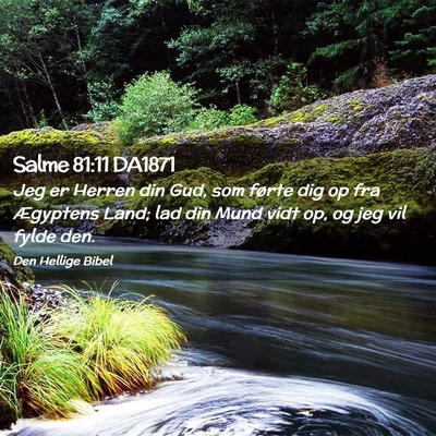 Picture 02 - Salme 81:11 DA1871 - Jeg er Herren din Gud, som førte dig op fra - Bible Verse Picture