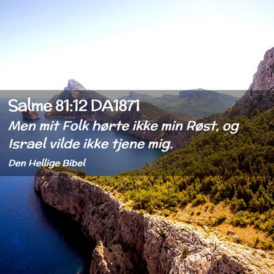 Picture 02 - Salme 81:12 DA1871 - Men mit Folk hørte ikke min Røst, og Israel - Bible Verse Picture