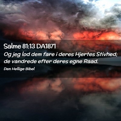 Picture 02 - Salme 81:13 DA1871 - Og jeg lod dem fare i deres Hjertes Stivhed; de - Bible Verse Picture