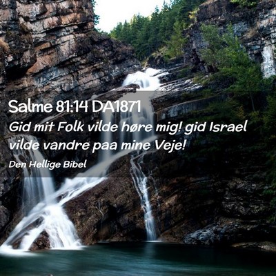 Picture 02 - Salme 81:14 DA1871 - Gid mit Folk vilde høre mig! gid Israel vilde - Bible Verse Picture