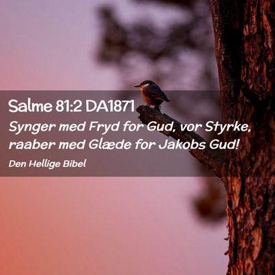 Picture 02 - Salme 81:2 DA1871 - Synger med Fryd for Gud, vor Styrke, raaber med - Bible Verse Picture