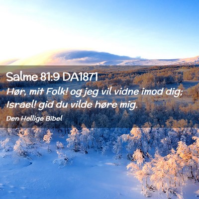 Picture 02 - Salme 81:9 DA1871 - Hør, mit Folk! og jeg vil vidne imod dig; - Bible Verse Picture
