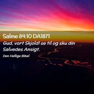 Picture 02 - Salme 84:10 DA1871 - Gud, vort Skjold! se til og sku din Salvedes - Bible Verse Picture