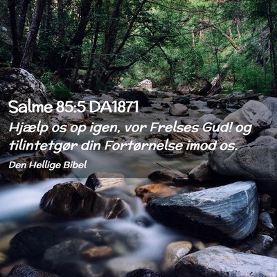 Picture 02 - Salme 85:5 DA1871 - Hjælp os op igen, vor Frelses Gud! og - Bible Verse Picture