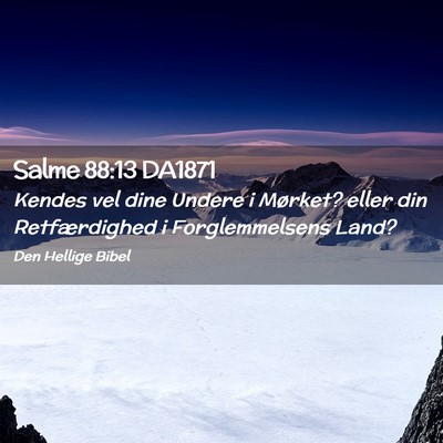 Picture 02 - Salme 88:13 DA1871 - Kendes vel dine Undere i Mørket? eller din - Bible Verse Picture