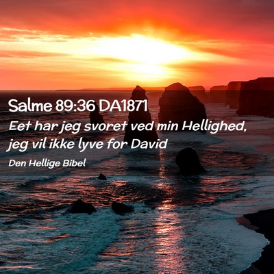 Picture 02 - Salme 89:36 DA1871 - Eet har jeg svoret ved min Hellighed, jeg vil - Bible Verse Picture