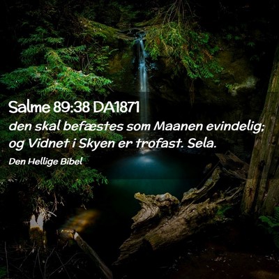 Picture 02 - Salme 89:38 DA1871 - den skal befæstes som Maanen evindelig; og - Bible Verse Picture