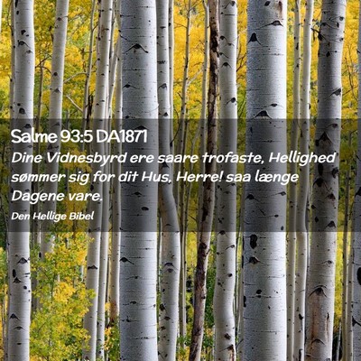 Picture 02 - Salme 93:5 DA1871 - Dine Vidnesbyrd ere saare trofaste, Hellighed - Bible Verse Picture