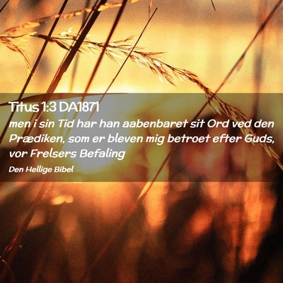 Picture 02 - Titus 1:3 DA1871 - men i sin Tid har han aabenbaret sit Ord ved den - Bible Verse Picture