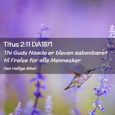 Picture 02 - Titus 2:11 DA1871 - Thi Guds Naade er bleven aabenbaret til Frelse - Bible Verse Picture