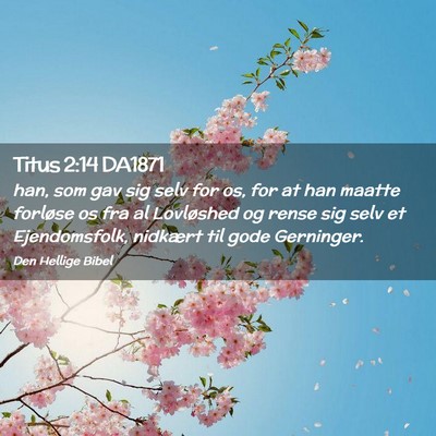 Picture 02 - Titus 2:14 DA1871 - han, som gav sig selv for os, for at han maatte - Bible Verse Picture