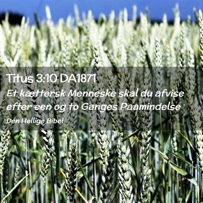 Picture 02 - Titus 3:10 DA1871 - Et kættersk Menneske skal du afvise efter een og - Bible Verse Picture