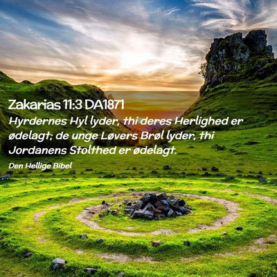 Picture 02 - Zakarias 11:3 DA1871 - Hyrdernes Hyl lyder, thi deres Herlighed er - Bible Verse Picture