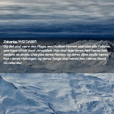 Picture 02 - Zakarias 14:12 DA1871 - Og det skal være den Plage, med hvilken Herren - Bible Verse Picture