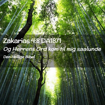 Picture 02 - Zakarias 4:8 DA1871 - Og Herrens Ord kom til mig - Bible Verse Picture