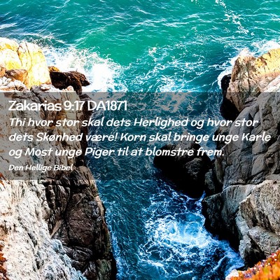 Picture 02 - Zakarias 9:17 DA1871 - Thi hvor stor skal dets Herlighed og hvor stor - Bible Verse Picture