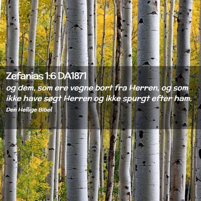 Picture 02 - Zefanias 1:6 DA1871 - og dem, som ere vegne bort fra Herren, og som - Bible Verse Picture