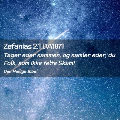 Picture 02 - Zefanias 2:1 DA1871 - Tager eder sammen, og samler eder, du Folk, som - Bible Verse Picture