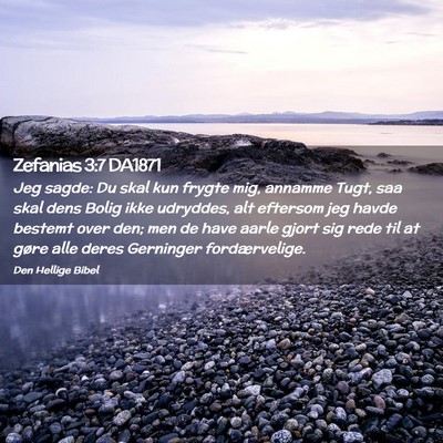 Picture 02 - Zefanias 3:7 DA1871 - Jeg sagde: Du skal kun frygte mig, annamme Tugt, - Bible Verse Picture