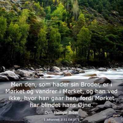 Picture 03 - 1 Johannes 2:11 DA1871 - Men den, som hader sin Broder, er i Mørket og - Bible Verse Picture