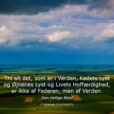 Picture 03 - 1 Johannes 2:16 DA1871 - Thi alt det, som er i Verden, Kødets Lyst og - Bible Verse Picture