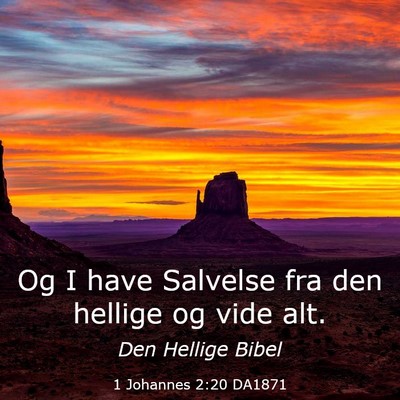 Picture 03 - 1 Johannes 2:20 DA1871 - Og I have Salvelse fra den hellige og vide - Bible Verse Picture