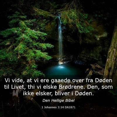 Picture 03 - 1 Johannes 3:14 DA1871 - Vi vide, at vi ere gaaede over fra Døden til - Bible Verse Picture
