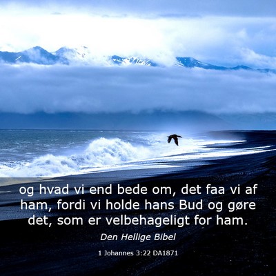 Picture 03 - 1 Johannes 3:22 DA1871 - og hvad vi end bede om, det faa vi af ham, fordi - Bible Verse Picture