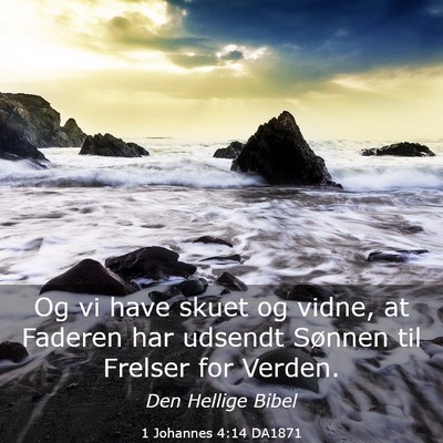 Picture 03 - 1 Johannes 4:14 DA1871 - Og vi have skuet og vidne, at Faderen har udsendt - Bible Verse Picture