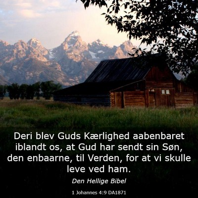 Picture 03 - 1 Johannes 4:9 DA1871 - Deri blev Guds Kærlighed aabenbaret iblandt os, - Bible Verse Picture