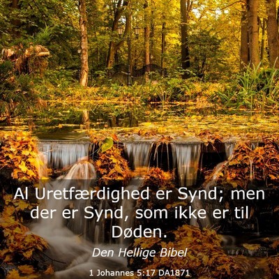 Picture 03 - 1 Johannes 5:17 DA1871 - Al Uretfærdighed er Synd; men der er Synd, som - Bible Verse Picture