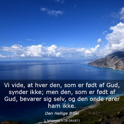 Picture 03 - 1 Johannes 5:18 DA1871 - Vi vide, at hver den, som er født af Gud, synder - Bible Verse Picture