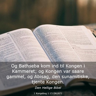 Picture 03 - 1 Kongebog 1:15 DA1871 - Og Bathseba kom ind til Kongen i Kammeret; og - Bible Verse Picture