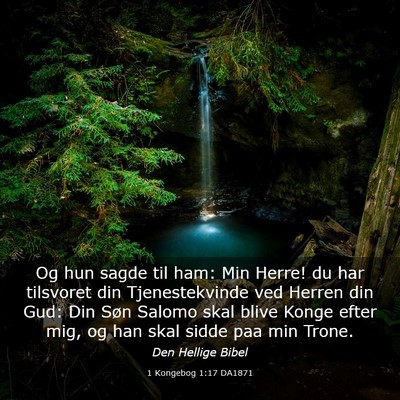Picture 03 - 1 Kongebog 1:17 DA1871 - Og hun sagde til ham: Min Herre! du har tilsvoret - Bible Verse Picture