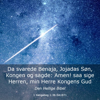 Picture 03 - 1 Kongebog 1:36 DA1871 - Da svarede Benaja, Jojadas Søn, Kongen og sagde: - Bible Verse Picture