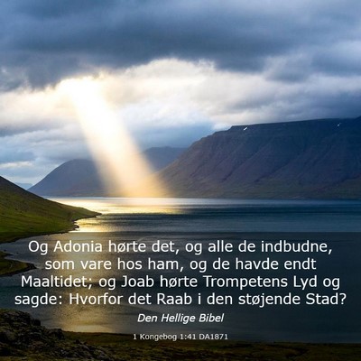 Picture 03 - 1 Kongebog 1:41 DA1871 - Og Adonia hørte det, og alle de indbudne, som - Bible Verse Picture