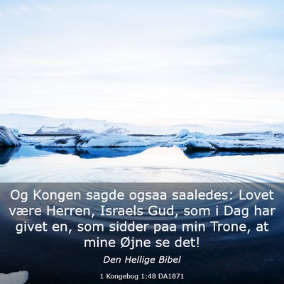 Picture 03 - 1 Kongebog 1:48 DA1871 - Og Kongen sagde ogsaa saaledes: Lovet være - Bible Verse Picture