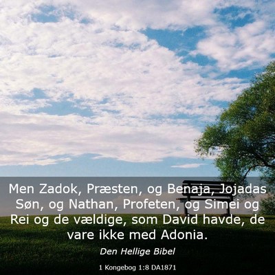 Picture 03 - 1 Kongebog 1:8 DA1871 - Men Zadok, Præsten, og Benaja, Jojadas Søn, og - Bible Verse Picture
