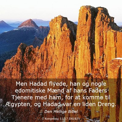 Picture 03 - 1 Kongebog 11:17 DA1871 - Men Hadad flyede, han og nogle edomitiske Mænd - Bible Verse Picture