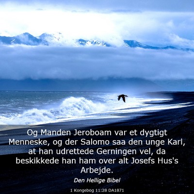 Picture 03 - 1 Kongebog 11:28 DA1871 - Og Manden Jeroboam var et dygtigt Menneske, og - Bible Verse Picture