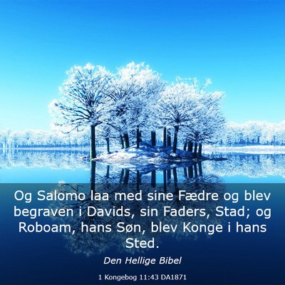 Picture 03 - 1 Kongebog 11:43 DA1871 - Og Salomo laa med sine Fædre og blev begraven i - Bible Verse Picture