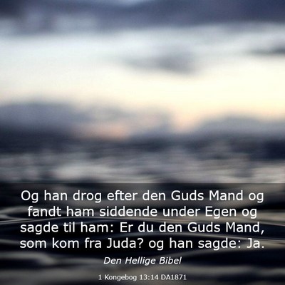 Picture 03 - 1 Kongebog 13:14 DA1871 - Og han drog efter den Guds Mand og fandt ham - Bible Verse Picture