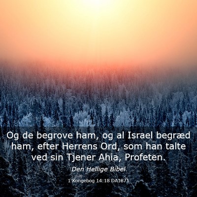 Picture 03 - 1 Kongebog 14:18 DA1871 - Og de begrove ham, og al Israel begræd ham, - Bible Verse Picture