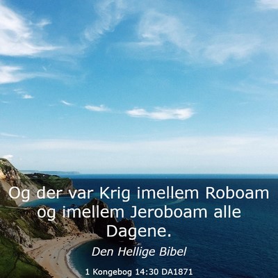 Picture 03 - 1 Kongebog 14:30 DA1871 - Og der var Krig imellem Roboam og imellem - Bible Verse Picture