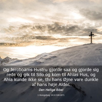 Picture 03 - 1 Kongebog 14:4 DA1871 - Og Jeroboams Hustru gjorde saa og gjorde sig rede - Bible Verse Picture