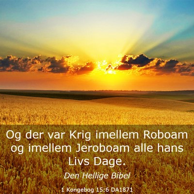 Picture 03 - 1 Kongebog 15:6 DA1871 - Og der var Krig imellem Roboam og imellem - Bible Verse Picture