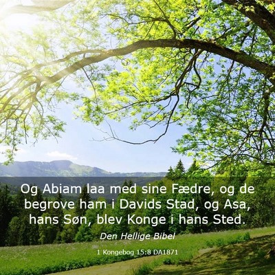 Picture 03 - 1 Kongebog 15:8 DA1871 - Og Abiam laa med sine Fædre, og de begrove ham i - Bible Verse Picture