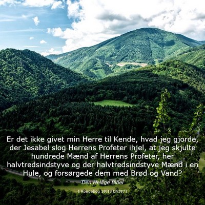 Picture 03 - 1 Kongebog 18:13 DA1871 - Er det ikke givet min Herre til Kende, hvad jeg - Bible Verse Picture